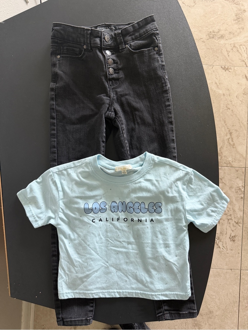Kids Light Blue 'Los Angeles California' Graphic Tee - Casual Short Sleeve